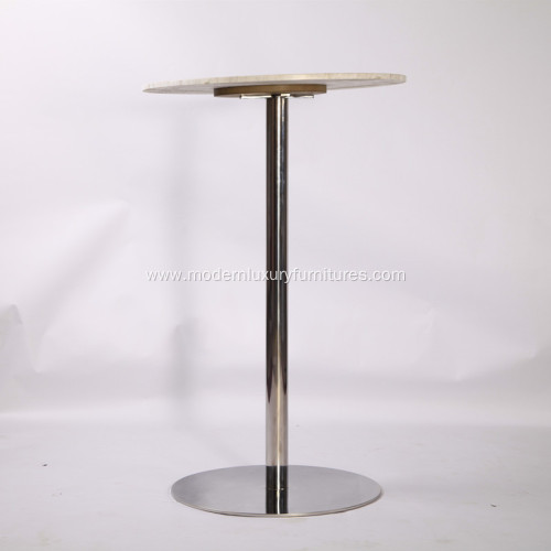 Brief Style Bar Table with Stainless Steel Base